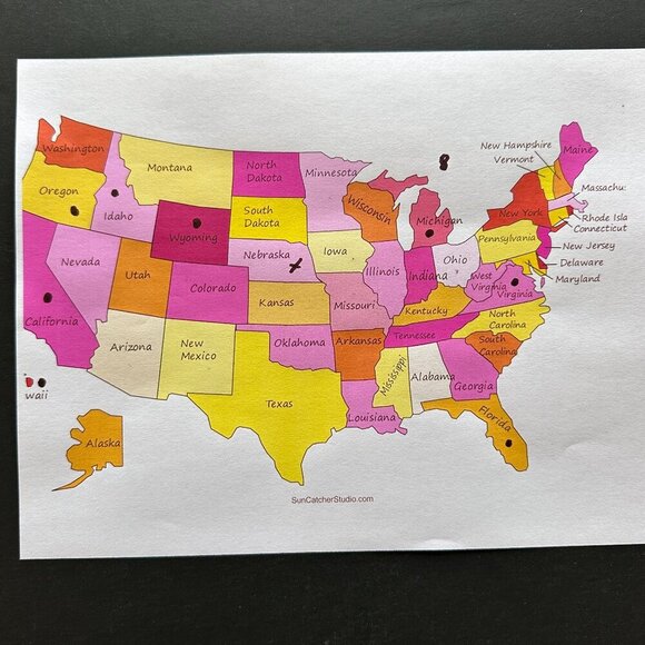 VINTAGE USA STATES COLLECTIBLE SPOONS, LOT OF 8, SEE MAP - Picture 2 of 3